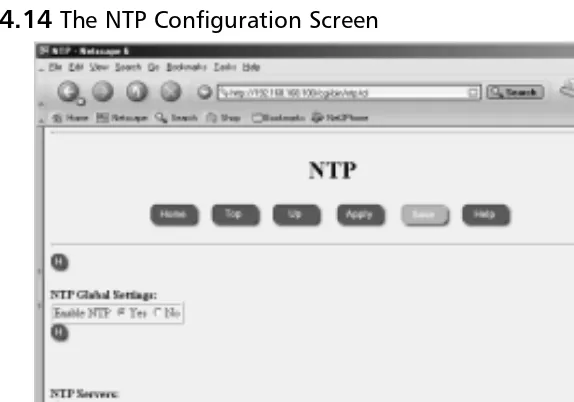 Figure 4.14 The NTP Conﬁguration Screen