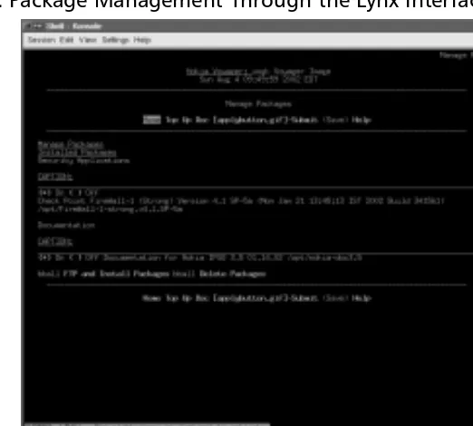 Figure 1.2 Package Management Through the Lynx Interface