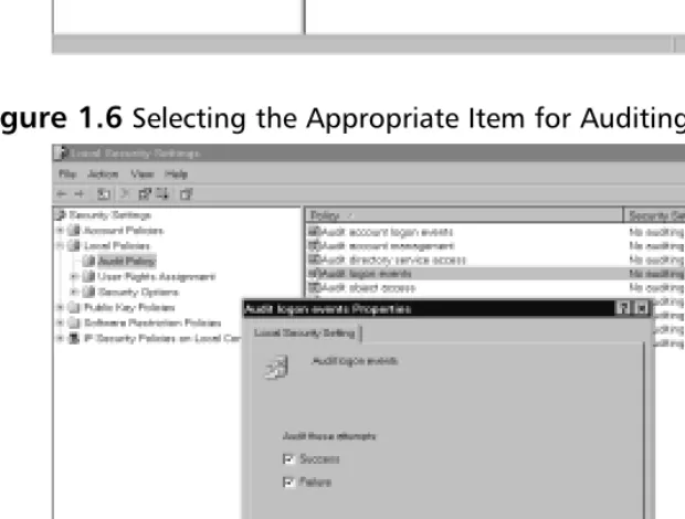 Figure 1.5 The Audit Policy Screen