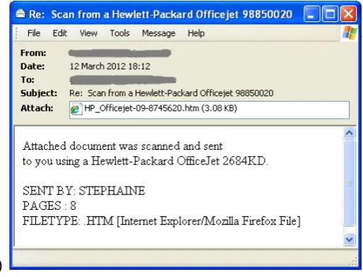 Figure 5: Example spam messages used to trick users into browsing to sites hosting Blackhole exploit kit