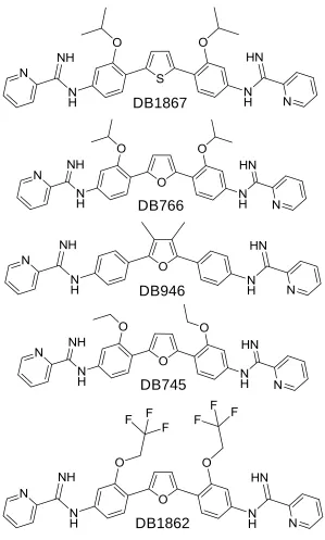 Figure 3. Five of the most active compounds against L. amazonensis intracellular parasites and L