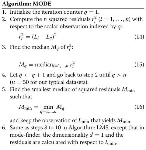 Figure 3b shows the results for recovered surface nor-mal vectors using outlier detection based on the sim-pler mode-finder, compared to Method:LMS: the median