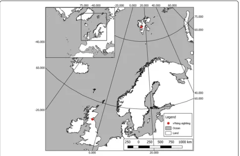 Fig. 2 Location of independent humpback whale ‘VYking’ sightings (red circles) as outlined in main text