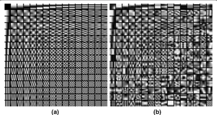 Fig. 2 Initial and learned dictionary for simulated datasets. a is the initial dictinoary and b is the learned dictionary