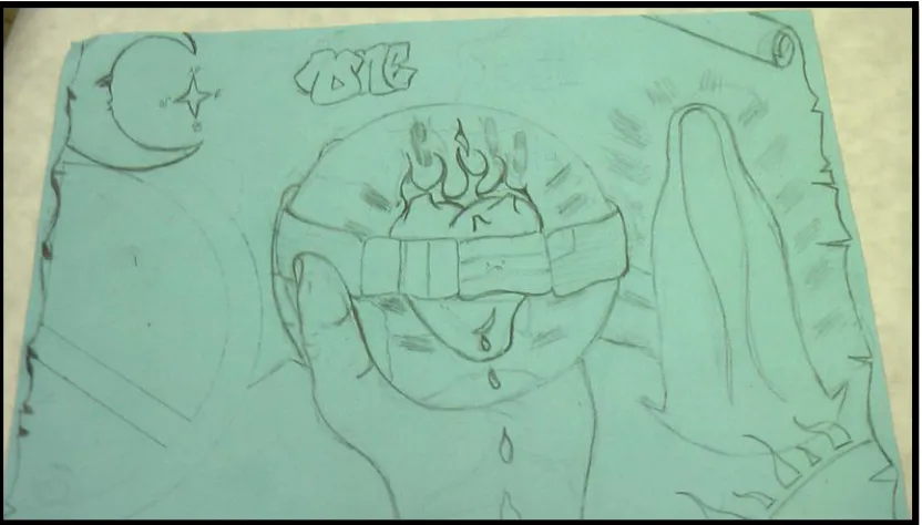 Figure 3 Second draft of class mural [sketched by Miguel] 