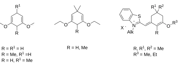 Figure 6. Various cyclohexene groups for synthesis of pentamethine  
