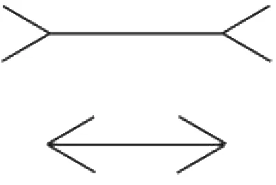 Figure 2.1: The Müller-Lyer Illusion (image from Robins, 2009) 