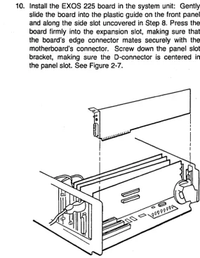 Figure 2-7: Installing the EXOS 225 Board 