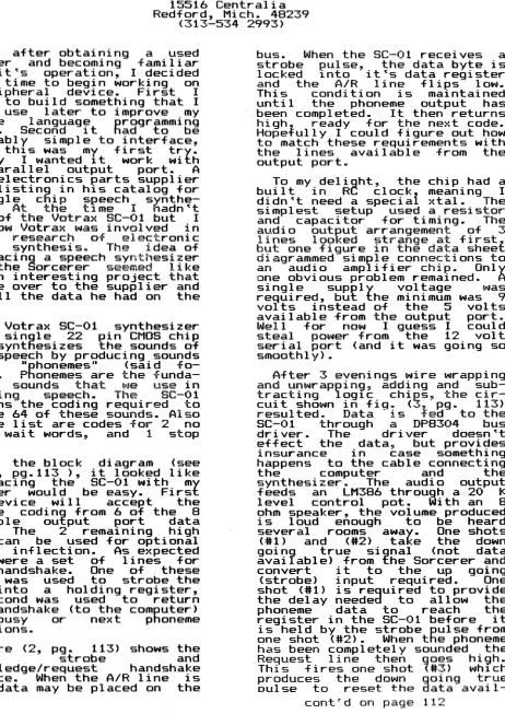 fig. 1, Sorcerer pg.113 ), interfacing the would 