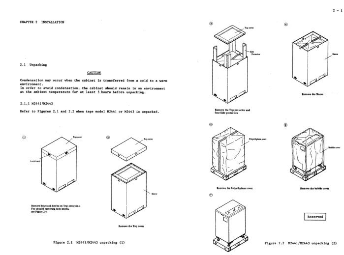 Figure 2.1 M2441/M2443 unpacking (1) 