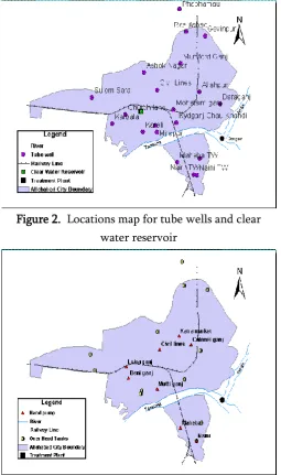Figure 3.  Hand pumps and overhead tanks locations  