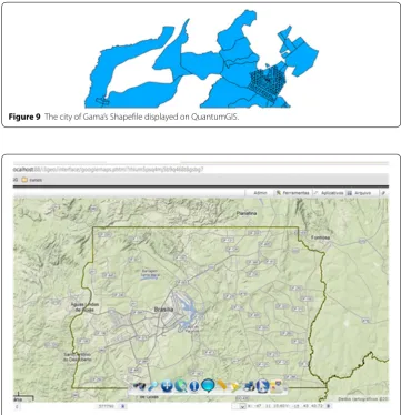 Figure 10 I3Geo intranet Web platform centered in Brasília, before deployment.