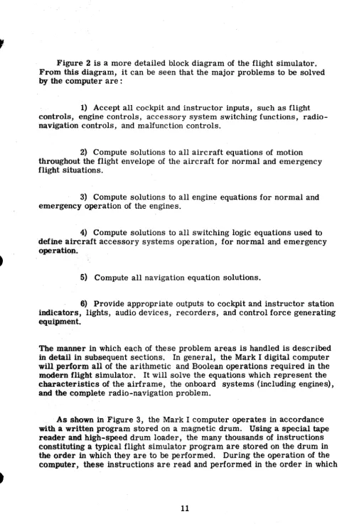 Figure 2 From is a more detailed block diagram of the flight simulator. this diagram, it can be seen that the major problems to be solved 