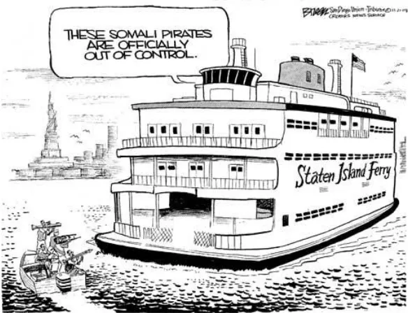Figure 1.1.3.2.1 Somali Pirate Cartoon (Breen, 2008)   