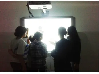 Figure 8. Researcher coordinating the moves of one of the groups 