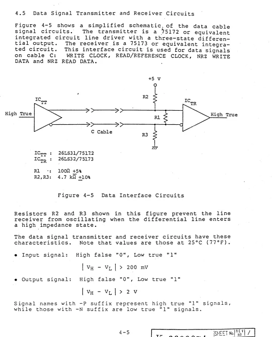 Figure 4-5 s i g n a I shows a simplified schematic. of the data cable c i r cui t s • 