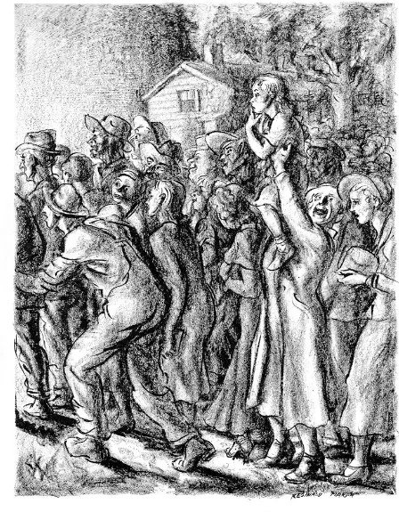 Figure 3:  Reginald Marsh, This is Her First Lynching (1935) 