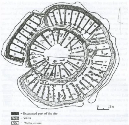 Figure 6.3 Plan of the Arkaim fortified settlement. Source: (Koryakova and Epimakhov 2007)