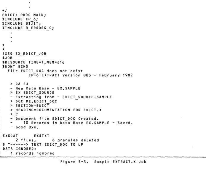Figure  5-3.  Sample  EXTRACT.X  Job 