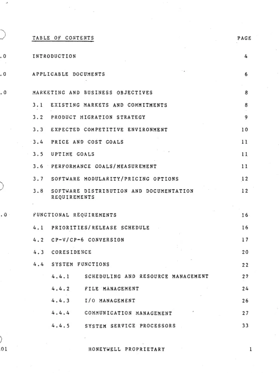 TABLE O~ CONTENTS 