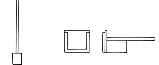 Figure 1 – Representation of the “station” stick and the stimuli holder (front and side view).