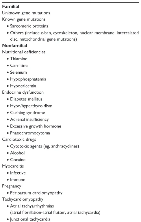 Table 2 Causes of dilated cardiomyopathy