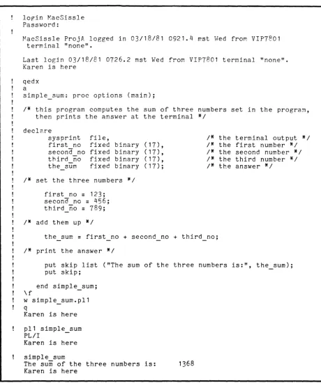 Figure 2-1. Sample Terminal Session Hi 