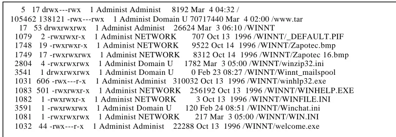 Figure 3-7 shows a small portion of a directory listing.  