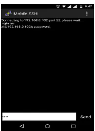 Figure 11. Mobile SSH connecting to Raspberry PI 