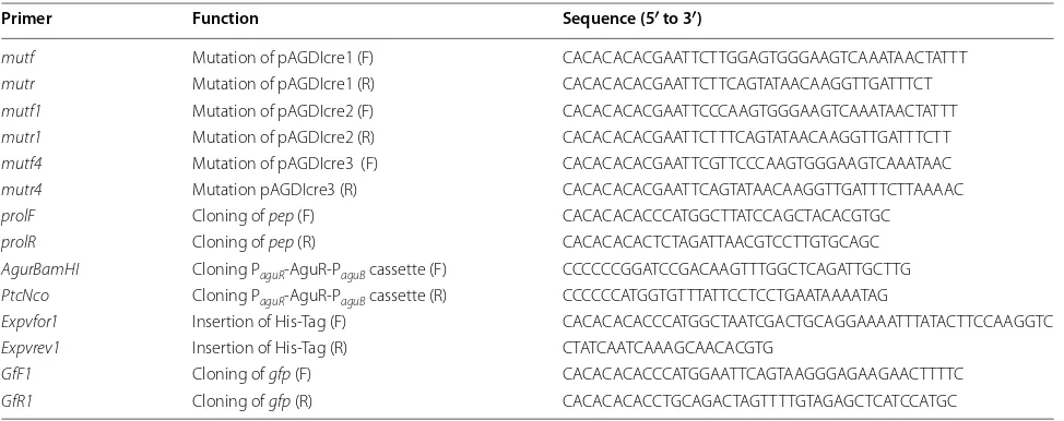 Table 1 Oligonucleotides used in this study