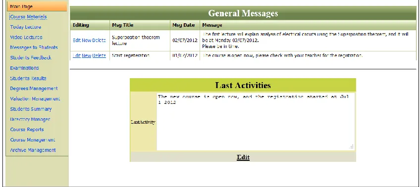 Figure 6: Teacher’s Course Materials Sub-Module 