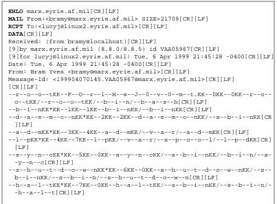 Figure 3.2: SMTP Transcript Showing /etc/passwd File Mailed back to Attacker