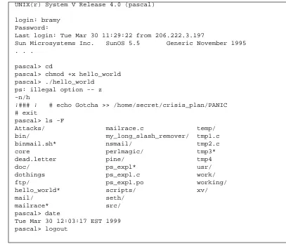 Figure 4.3: Transcript from a ps attack