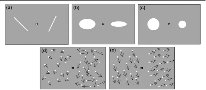Figure 4 HVF test battery. Screenshots from the HVF test battery. a) Subtask for line orientation