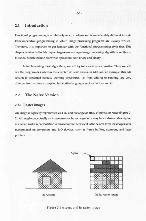 Figure 2-1 A scene and its raster image