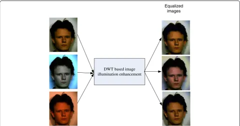 Figure 2 Sample images with different illumination from Oulu face database after and before illumination enhancement.