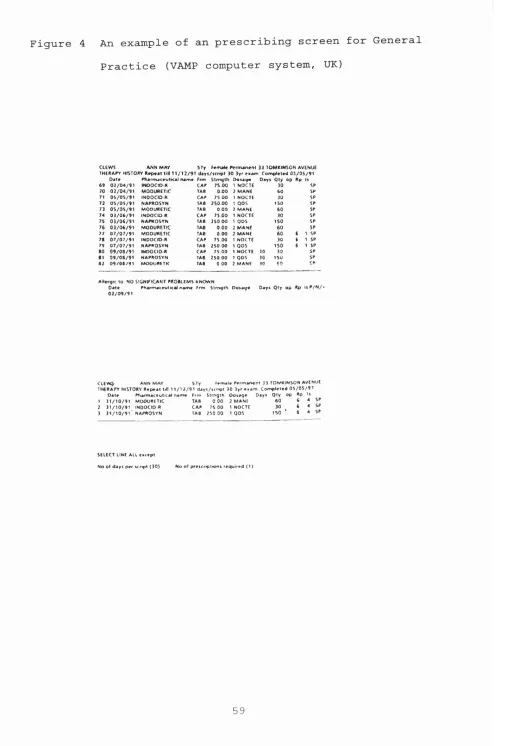 Figure 4 An example of an prescribing screen for General 