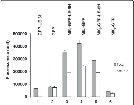 Figure 1 Effect of the native hydrophilic C-terminus of GFP ontotal and soluble protein expression