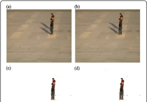 Figure 14 Results of “Lamp man” by using the proposed algorithm. (a) The 17th frame of “Lamp man”