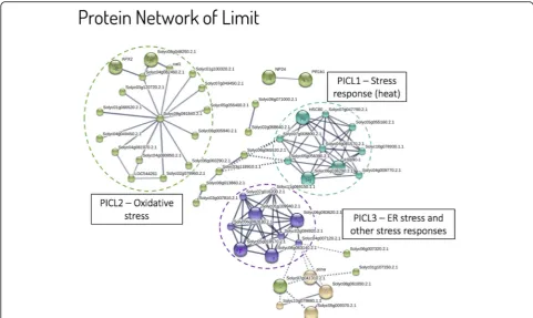 Fig. 7 Protein interaction network from differentially abundant proteins found in the Limit sample