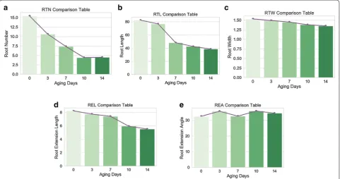 Fig. 10 Comparison of parameters of roots of different vigorous maize seeds after 7 days of growth