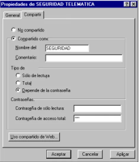 Fig 1b compartición de un recurso usando contraseña