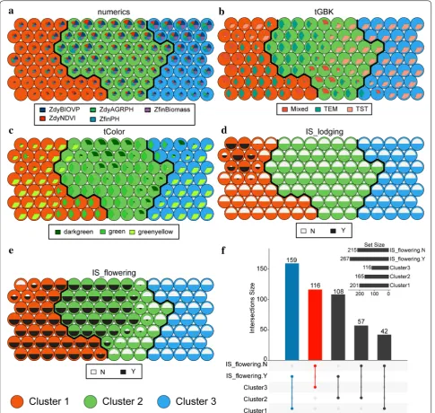 Fig. 8 Exploring the distribution patterns of sample and phenotypic components in clusters