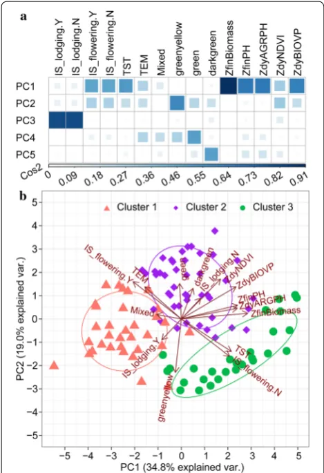 Fig. 11 Differences in grain weight per ear between the three genotype clusters. The dashed black line indicated the mean of a phenotypic component from all samples without clustering