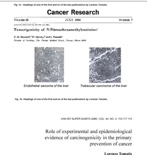 Figure 1 Headings of one of the first and on of the last publications by Lorenzo Tomatis.