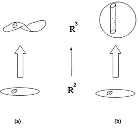 Figure 2.4.1: An illustration of the method of estimating the embedding dimension using nearby points