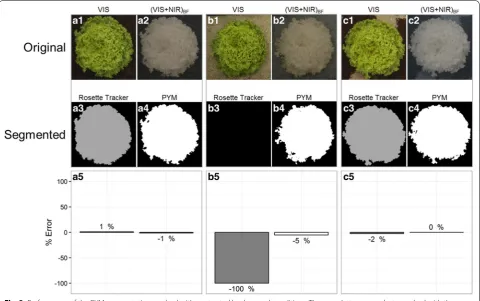 Fig. 3 Performance of the PYM segmentation method with contrasted background conditions
