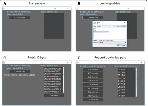Fig. 3 User documentation: a ProSave upon starting program. b Load original data by clicking ‘Choose File’ and selecting the file by browsingthe file explorer