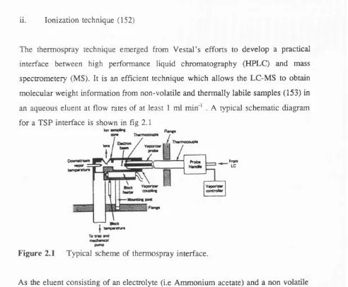 Figure 2.1 Typical scheme of thermospray interface.