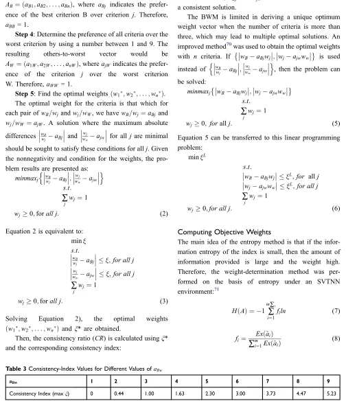 Table 3 Consistency-Index Values for Different Values of aBw